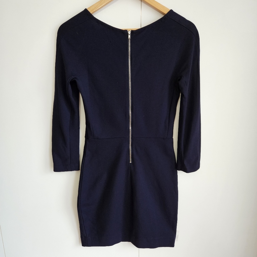 WILFRED S Fétu Mini Long Sleeve  Bodycon Dress Royal Navy Size Small Aritzia - Picture 5 of 8